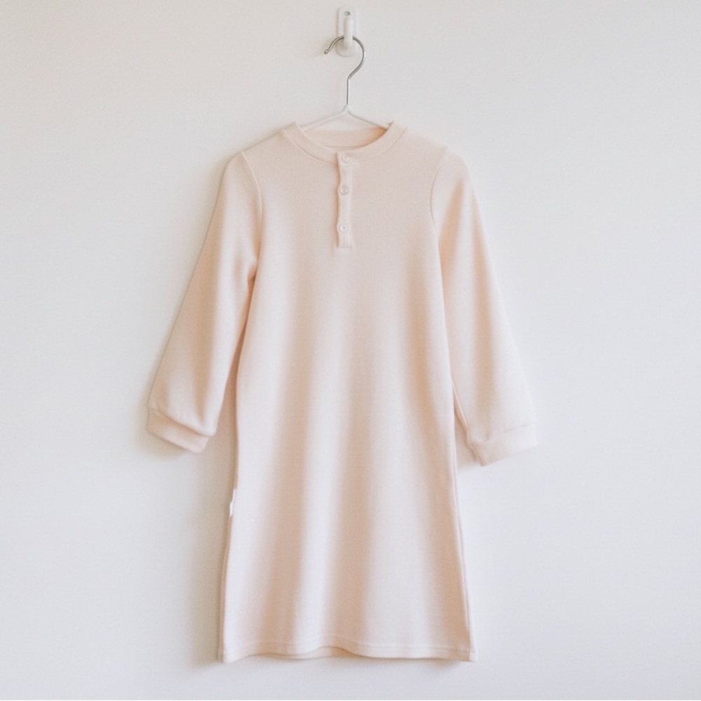Kids Cream Pajama Nightgown Waffle Cotton